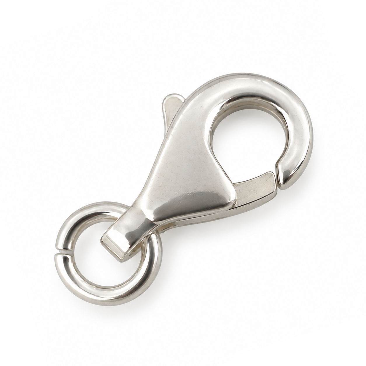 Zilver karabijnhaak bol los oog 8,00 mm