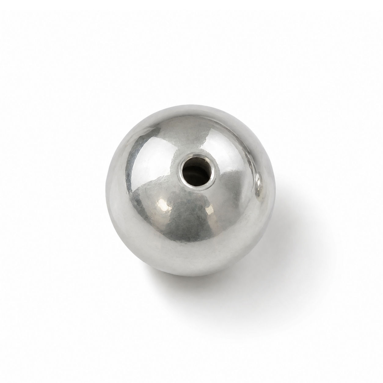Zilver bal 2- gaten 8,00 mm