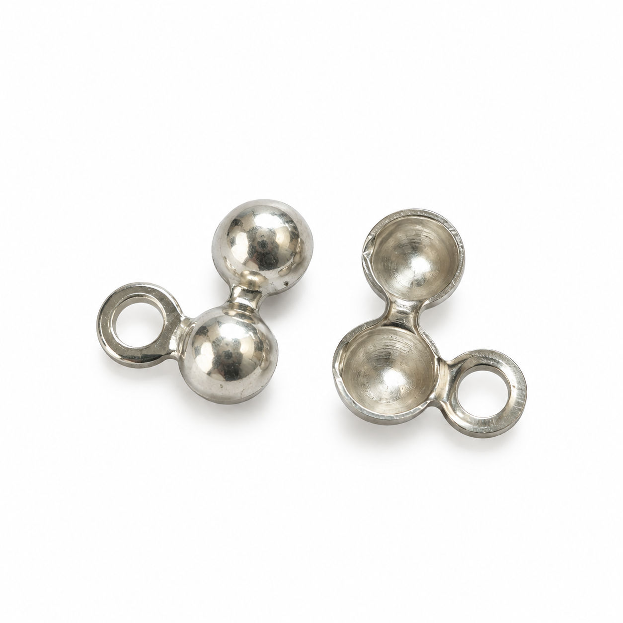 Zilver kalot met dwars oog