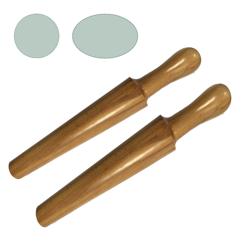 Houten tribulet rond + ovaal SET