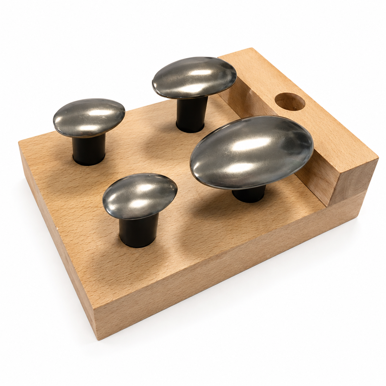 Set 4x ovale staken + houder , lepelvorm