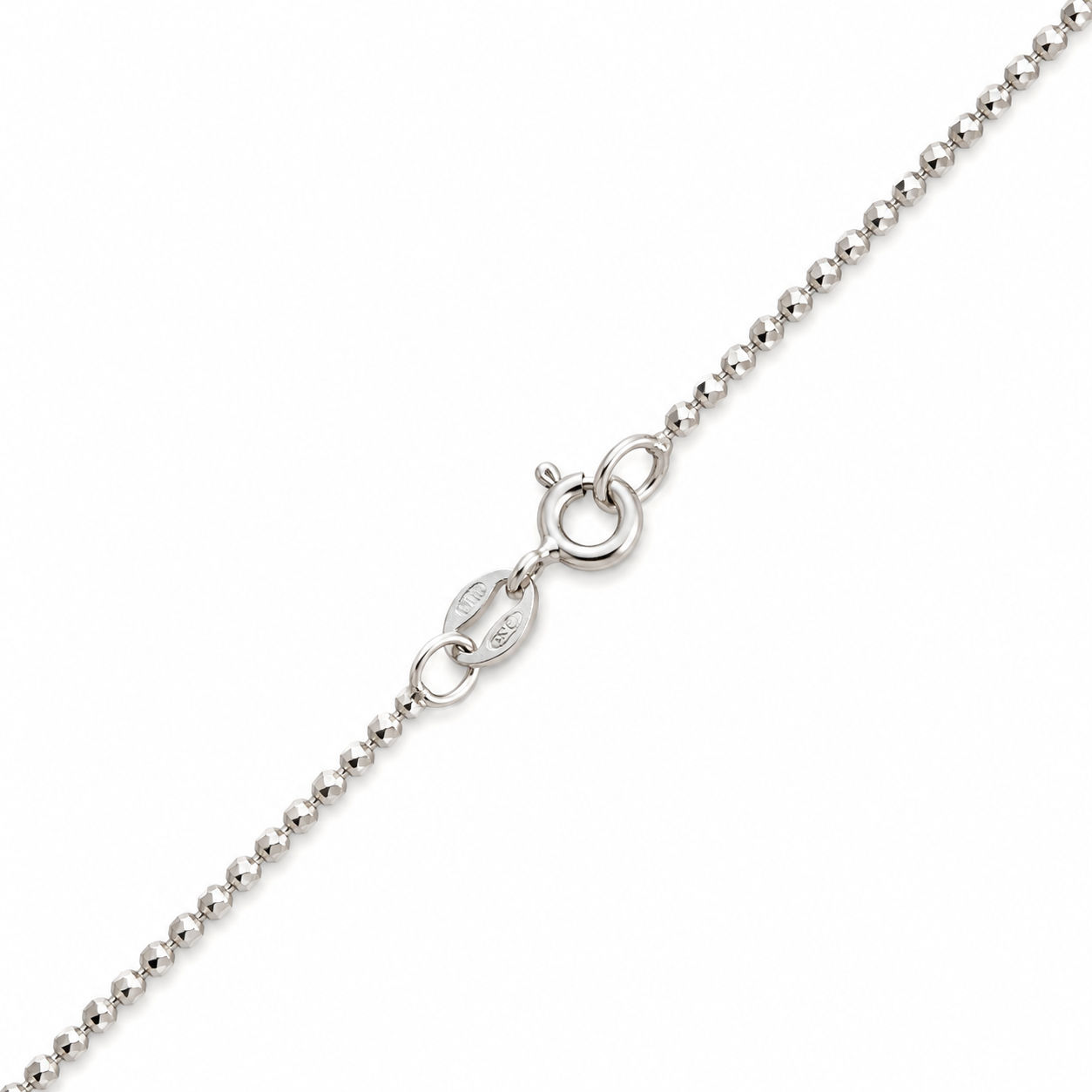 Zilver bal collier 1,00mm facet 45cm