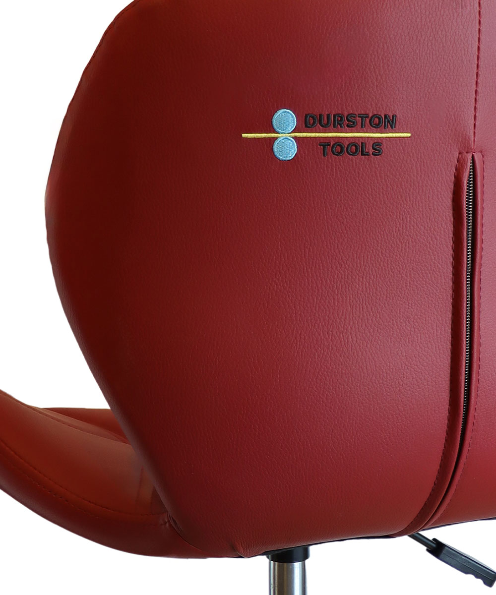 DURSTON stoel - Rood PU leer met wielen