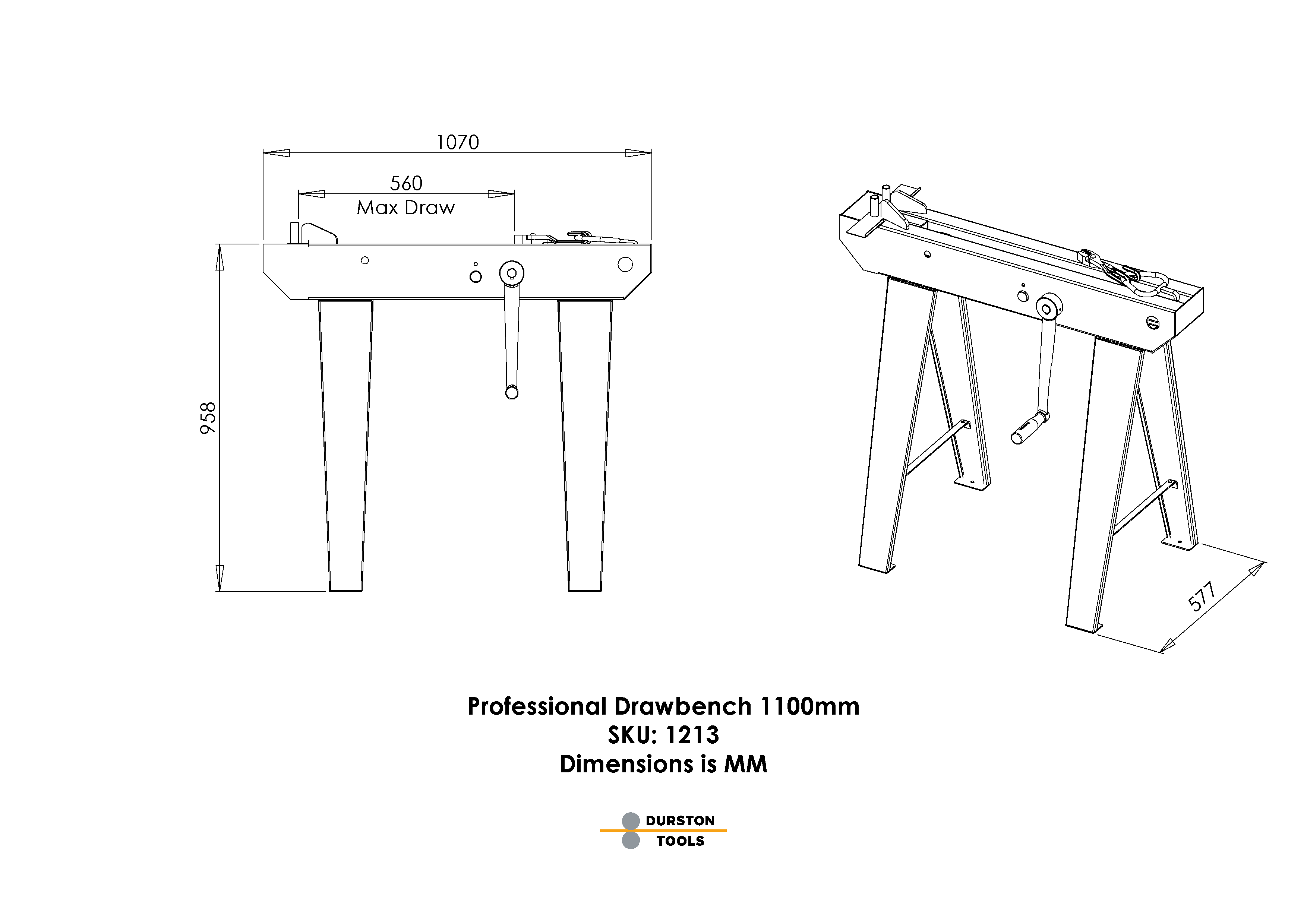 Durston draadtrekbank 1100mm