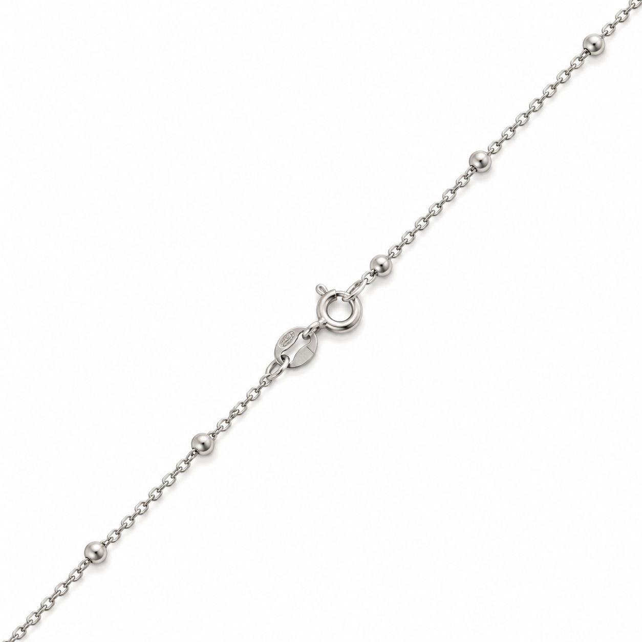 Zilver 925/- Bamboe collier 1,10mm 42cm