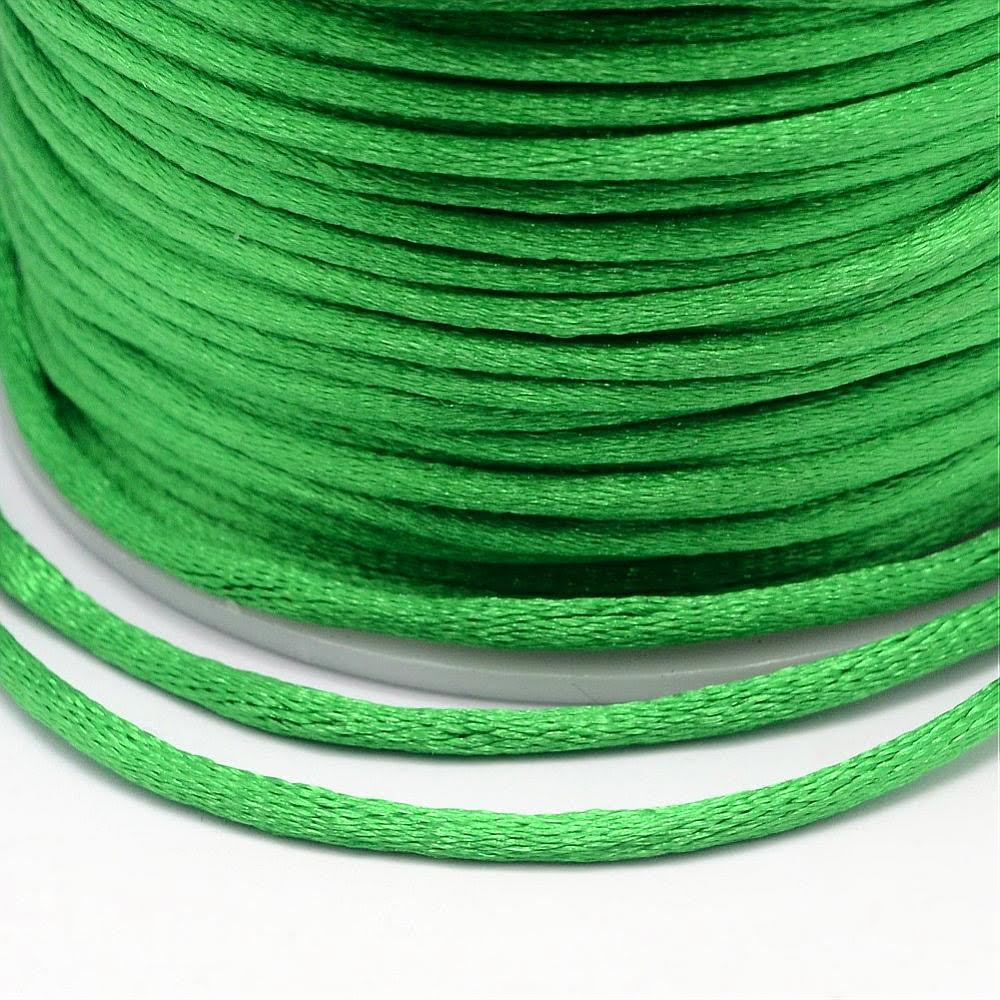 Koord satijn 2 mm - 10 meter - groen
