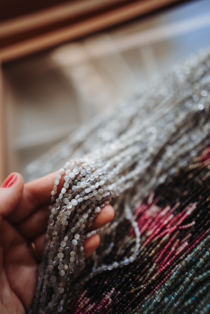 Labradoriet snoer rond-plat facet 2,5x4mm