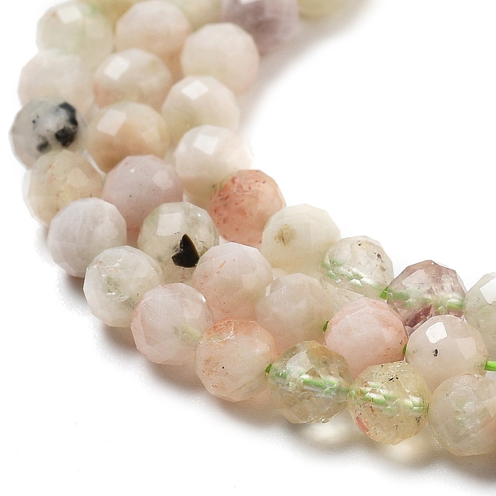 Kwarts snoer rond facet 4,00 mm