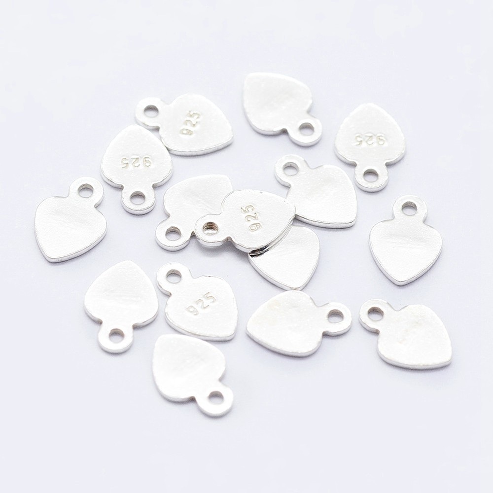 15x Zilver 925/- stempelplaatje hart klein