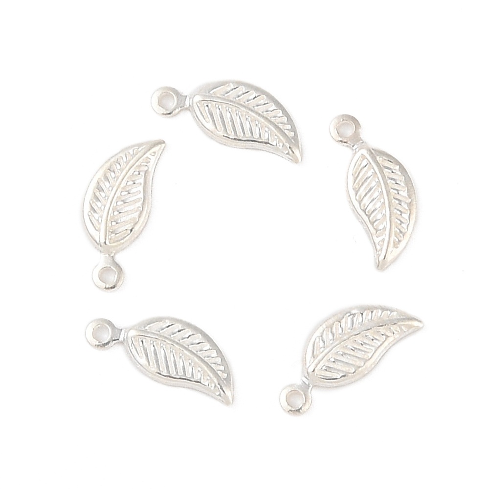 9x Zilver 925/- bedel / hanger blad 