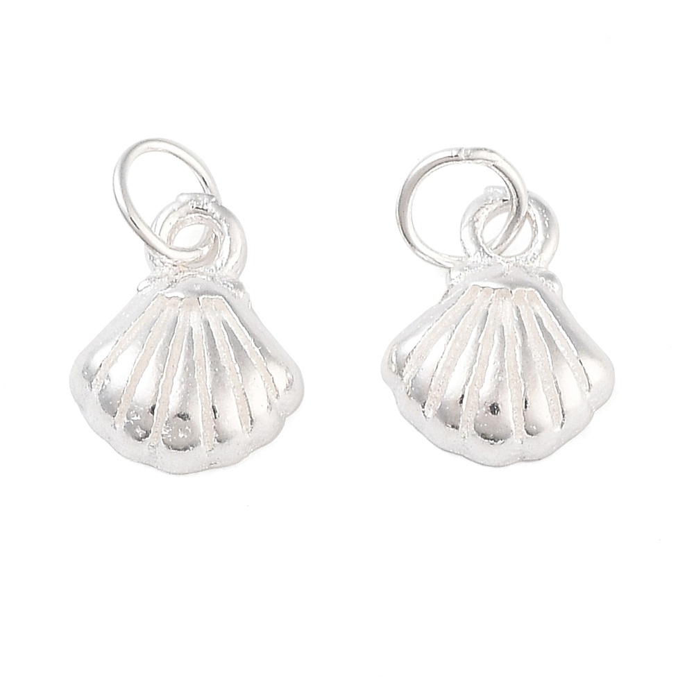 2x Zilver 925/- bedel / hanger schelp