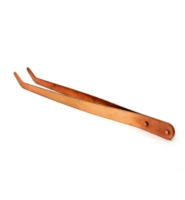 Pincet koper 220 mm gebogen OP=OP