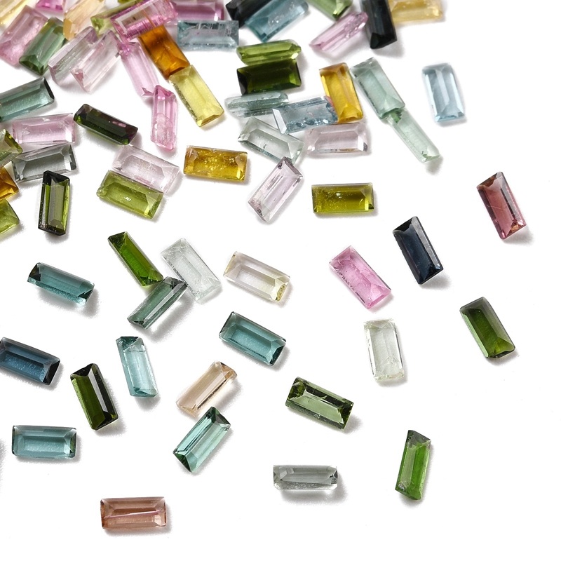 Nat. Tourmalijn baquette 4x2mm 5 stuks