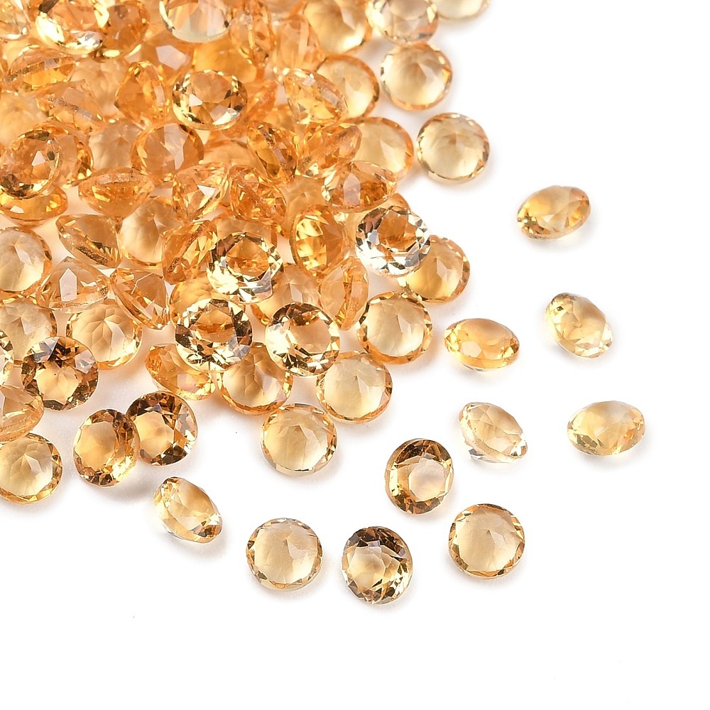 Nat. Citrine rond 3mm 5 stuks