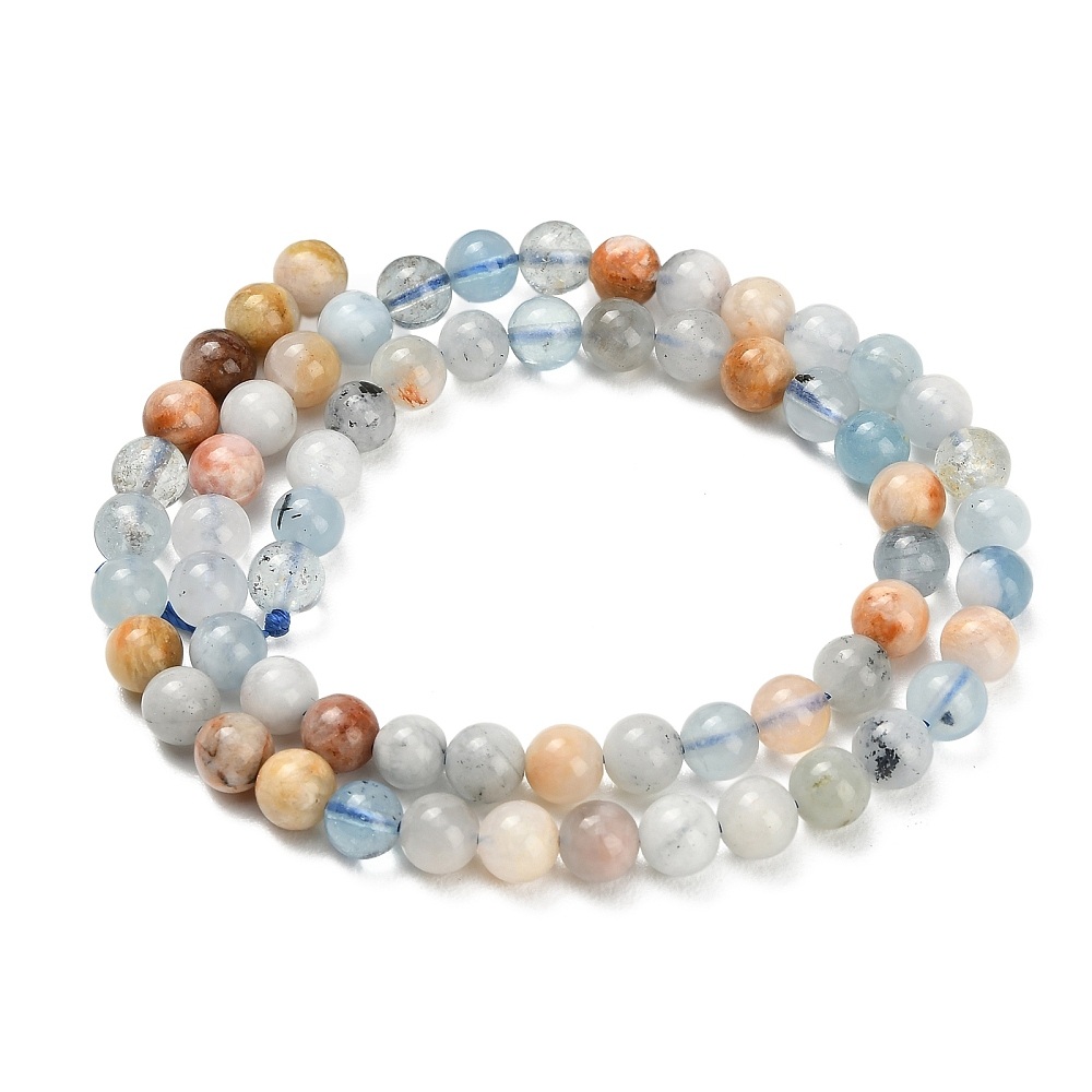 Aquamarijn snoer rond 6,00 mm