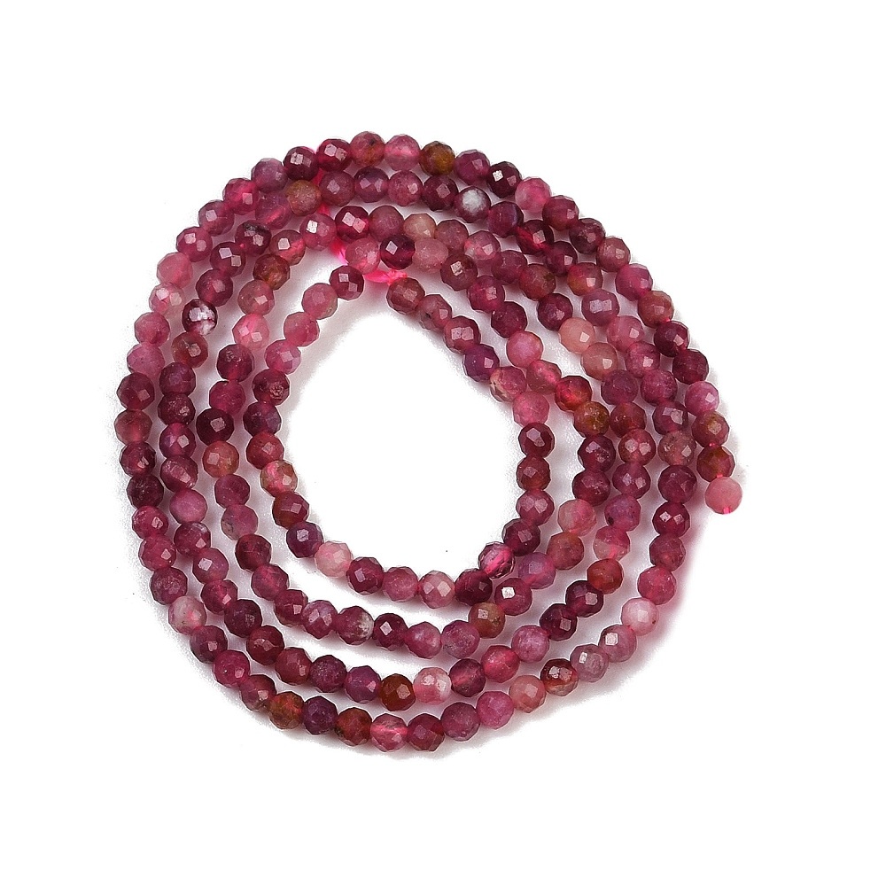 Tourmalijnsnoer rood rond 2,00 mm facet