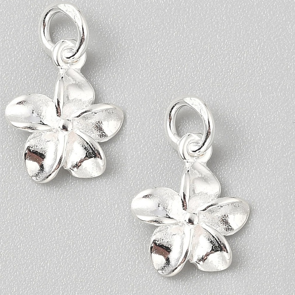2x Zilver 925/- bedel bloem OP=OP