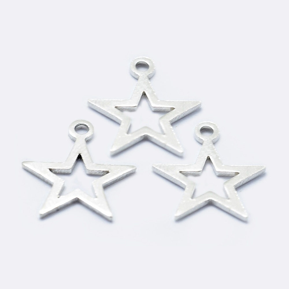 3x Zilver 925/- bedel ster hol OP=OP