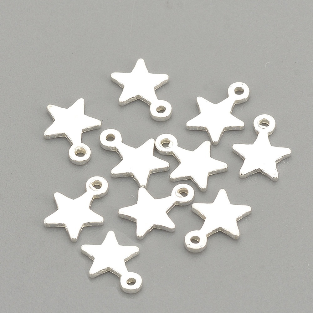 10x Zilver 925/- bedel ster OP=OP