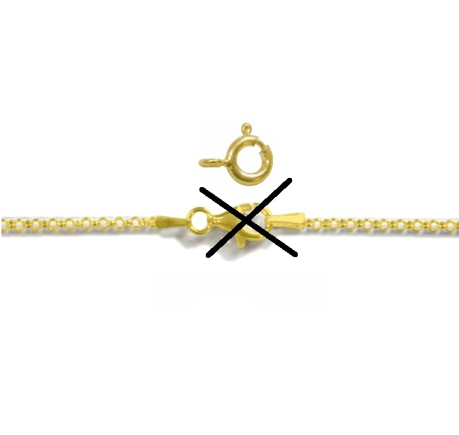 Zilver jasseron verguld 1,80 mm 42 cm met veerring OP=OP