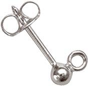 Zilver oorsteker bal 4mm+oog PER PAAR OP=OP