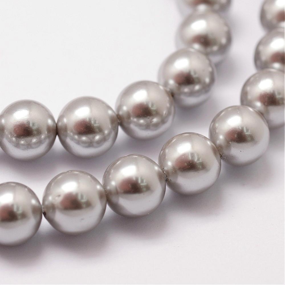 Grijze parels ( shell ) rond 6mm