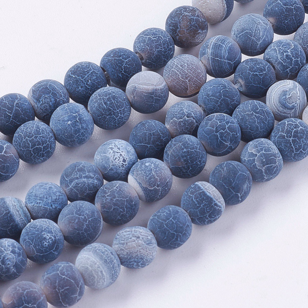 Agaatsnoer rond 6,00 mm vintageblauw