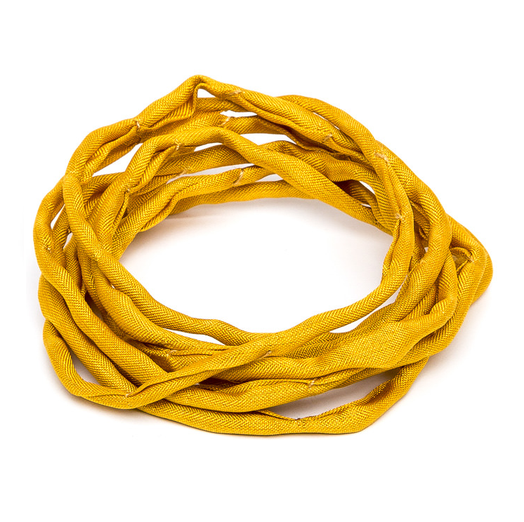 Habotai zijdeband 3mm 10m amber